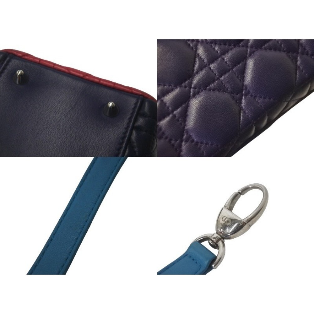 Dior Christian Lambskin Lady Tricolore Handbag - Picture 7 of 9